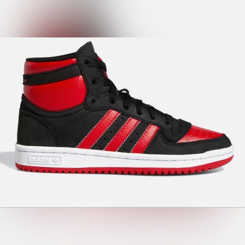 ADIDAS TOP 10 RB LEATHER SKATE BLACK RED CHICAGO RETRO BASKETBALL SHOES